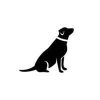 vector de silueta de perro blanco y negro