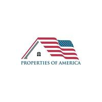 logotipo de bienes raíces, propiedad de América vector