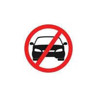 No car or no parking traffic sign, prohibit sign, vector illustration