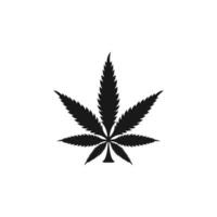 icono de vector de hoja de marihuana de cannabis. ilustración del logotipo