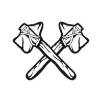 Stone axe isolated. Ancient tool and weapon vector