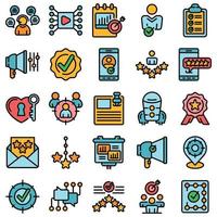 Credibility icons set vector flat