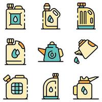 Motor oil icons vector flat