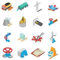 Physical material icons set, isometric style vector