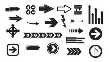 Arrow icon set, simple style vector