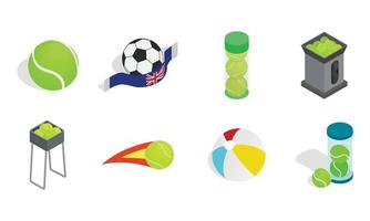 Balls icon set, isometric style vector