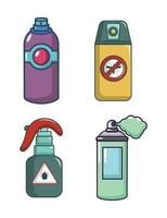 Spray icon set, cartoon style vector