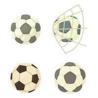conjunto de iconos de pelota de fútbol, estilo de dibujos animados vector