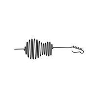 Sound wave in the form of guitar. vector