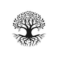 árbol negro vectorial de icono vivo, inspiración de diseño de logotipo aislado en fondo blanco. vector