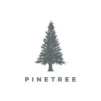 vector de logotipo de diseño de árbol de pino, ilustración de vector de diseño de logotipo de hoja perenne