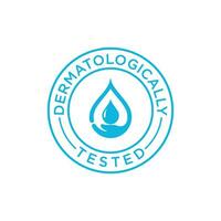Dermatologically Tested water drop icon vector