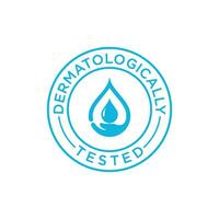 Dermatologically Tested water drop icon vector