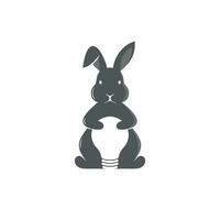 Vector illustration of rabbit logo design with negative space light bulb