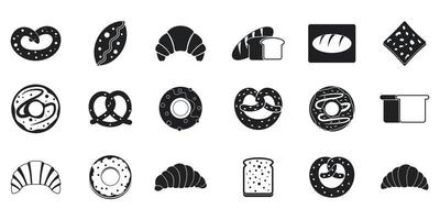 Bakery icon set, simple style vector