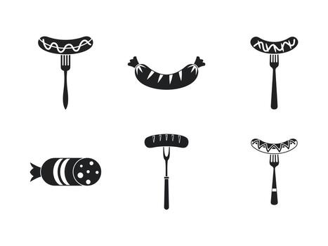 conjunto de iconos de salchicha, estilo simple vector