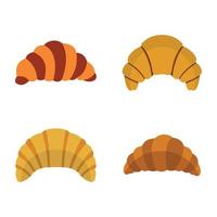 conjunto de iconos de croissant, estilo plano vector