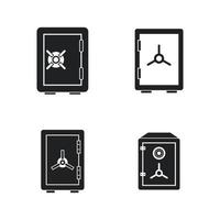 Safe icon set, simple style vector