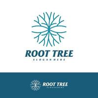 plantilla de vector de diseño de logotipo de raíz de árbol, ilustración de conceptos de logotipo de árbol.