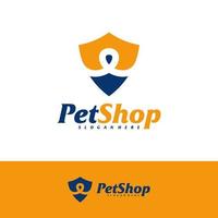 Pet Shield Logo Design Template. Pet logo concept vector. Emblem, Creative Symbol, Icon vector