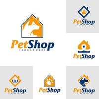 Set of Pet Home Logo Design Template. Pet logo concept vector. Emblem, Creative Symbol, Icon vector