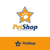 Star Pet Logo Design Template. Pet logo concept vector. Emblem, Creative Symbol, Icon vector