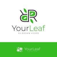 R leaf Logo Design Template. Initial R logo concept vector. Creative Icon Symbol vector
