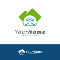 Yoga logo design vector template, Meditation logo concepts illustration.