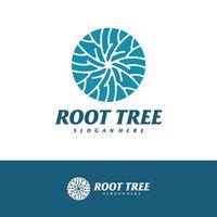 plantilla de vector de diseño de logotipo de raíz de árbol, ilustración de conceptos de logotipo de árbol.