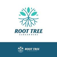 plantilla de vector de diseño de logotipo de raíz de árbol, ilustración de conceptos de logotipo de árbol.