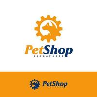 Pet Gear Logo Design Template. Pet logo concept vector. Emblem, Creative Symbol, Icon vector