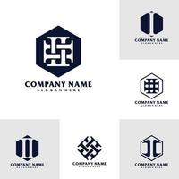 Set of Letter I Logo Design Template. Initial I logo concept vector. Emblem, Creative Symbol, Icon vector