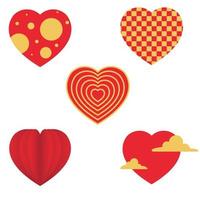 Set of vector hearts pattern