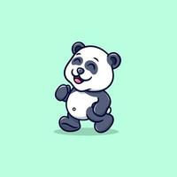 cute panda walking relaxing cartoon