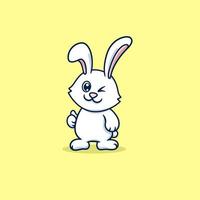 CUTE RABBIT CARTOON GIVING THUMB UP vector