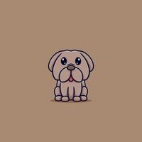 lindo perro sentado dibujos animados vector