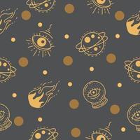 hand and moon lite orange seamless pattern random object wallpaper with design gray. vector