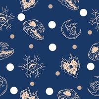 seamless pattern random cream object wallpaper with design on blue. vector