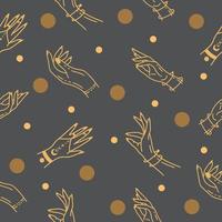 hand and moon lite orange seamless pattern random object wallpaper with design gray. vector