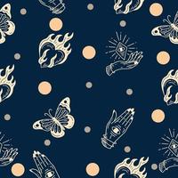 abstract object seamless pattern light cream object wallpaper with design light dark blue. vector