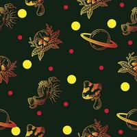 gradient yellow and red abstract seamless pattern random yellow and red object wallpaper with design dark green. vector