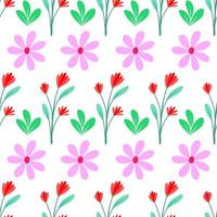 Summer flower decorative seamless pattern vector