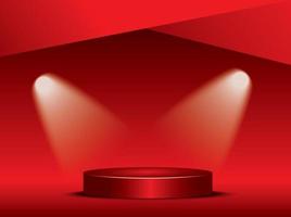 Red product stage 3d podium presentation vector