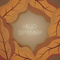 hello september lettering Free Vector