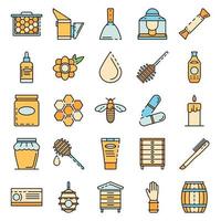 Apiculture icon set line color vector