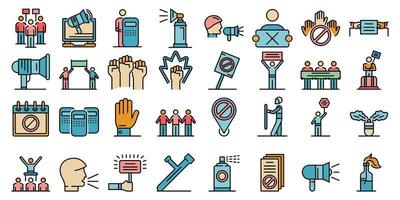 Protest icons vector flat