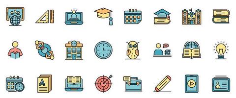 Tutor icons set vector flat