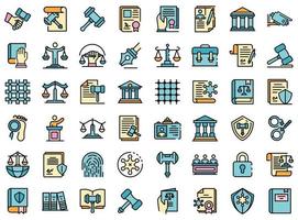 Justice icons set vector flat