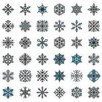 copo de nieve, iconos, vector, plano vector