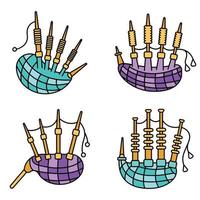 Bagpipes icon set line color vector